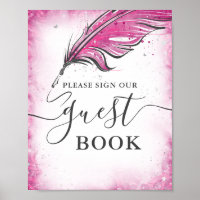 Símbolo de Tabletop do Livro de Convidados Fuchsia
