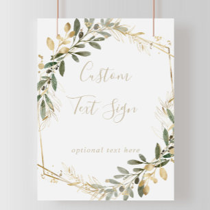 Poster Símbolo de Texto Personalizado de Queda de Verde 
