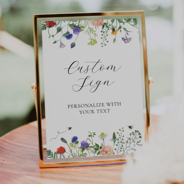 Poster Símbolo de Texto Personalizado para Campos de Flor (Criador carregado)