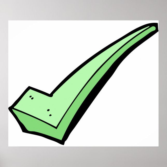 Poster Símbolo de Tick Marca de Verificação Verde (Frente)