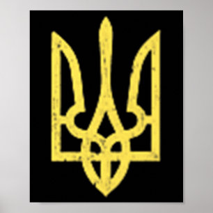 Poster Símbolo de Trident Ucraniano - Patriota de Suporte