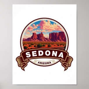 Poster Símbolo de viagem colorido de Sedona Arizona