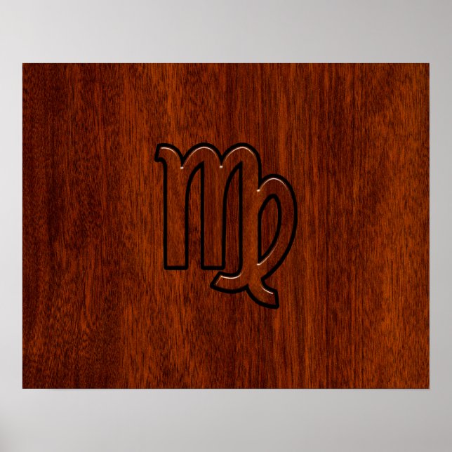 Poster Símbolo de Virgem no estilo madeira de Mahogany (Frente)