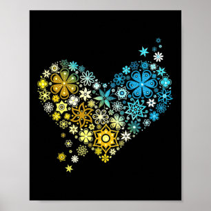 Poster Símbolo do Coração da Ucrânia Amor Paz Esperança P