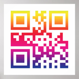 Pôster Símbolo do ☮ da paz -- Código de QR