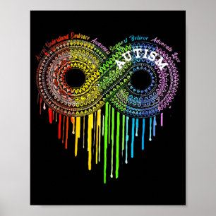 Poster Símbolo do Infinito Arco-íris do Autismo Conscient