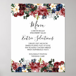 Poster Símbolo do Menu do Marinho Burgundy