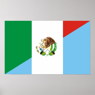 Pôster símbolo do país da bandeira de México guatemala