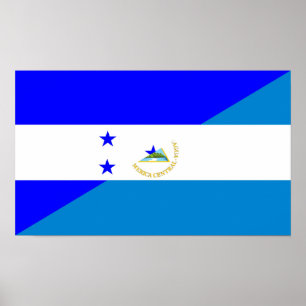 Pôster símbolo do país da bandeira honduras nicaragua