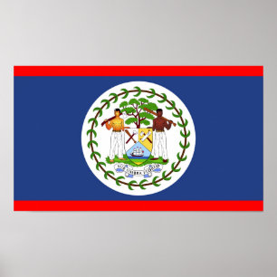 Pôster Símbolo do país de bandeira Belize
