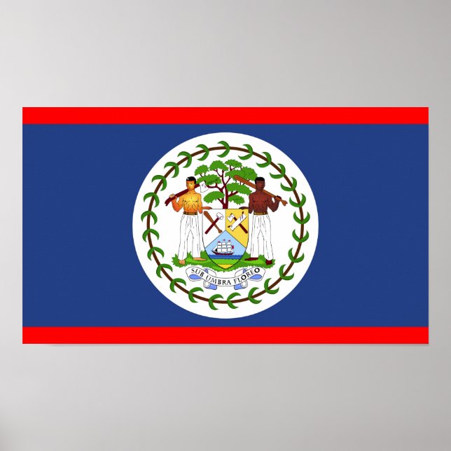 Pôster Símbolo do país de bandeira Belize (Frente)