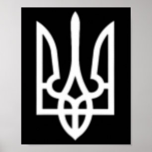Poster Símbolo do Tridente da Ucrânia Exército Meio Ucran