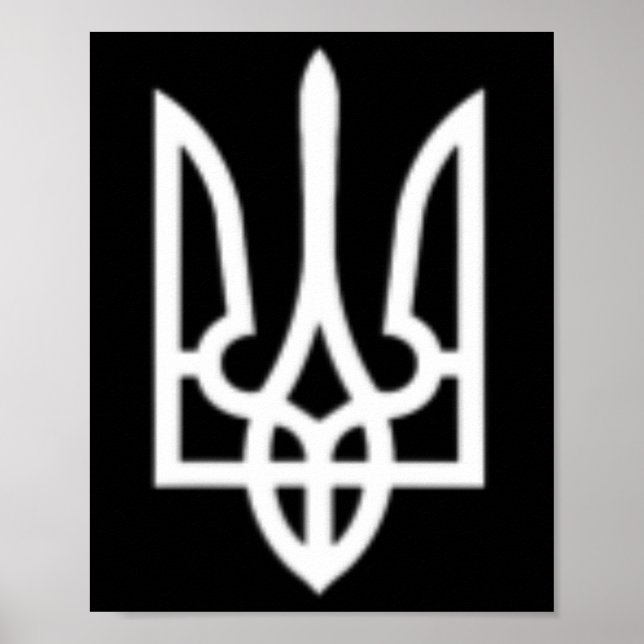 Poster Símbolo do Tridente da Ucrânia Exército Meio Ucran (Frente)