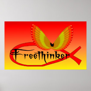Pôster Símbolo dos peixes do Freethinking