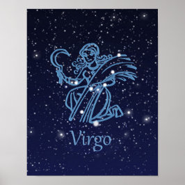 Poster Símbolo e constelação do Virgo Zodiac