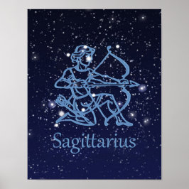 Pôster Símbolo e constelação Zodiac Sagittarius