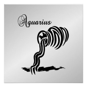 Pôster Símbolo e Símbolo de Aquarius Zodiac