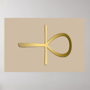 Pôster Símbolo egípcio transversal de Ankh