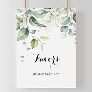 Poster Símbolo Elegante da Caligrafia Dourada Verde Favo