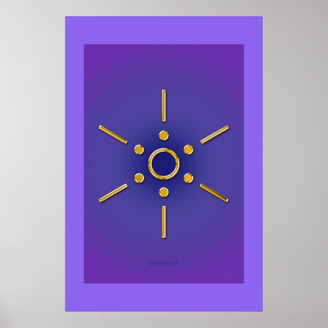 Poster Símbolo Elomin / ouro azul violeta (Frente)