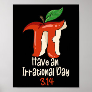 Poster Símbolo Engraçado Pi Day Com Apple Decor Engraçado