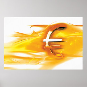 Poster Símbolo euro-ouro
