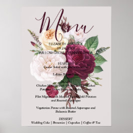 Poster Símbolo floral burgundy chic elegante