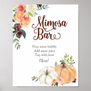 Poster Símbolo Floral Mimosa Bar Marsala Pumpkin