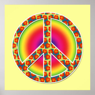 Pôster Símbolo Floral Peace