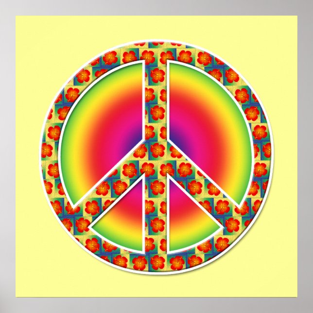 Pôster Símbolo Floral Peace (Frente)