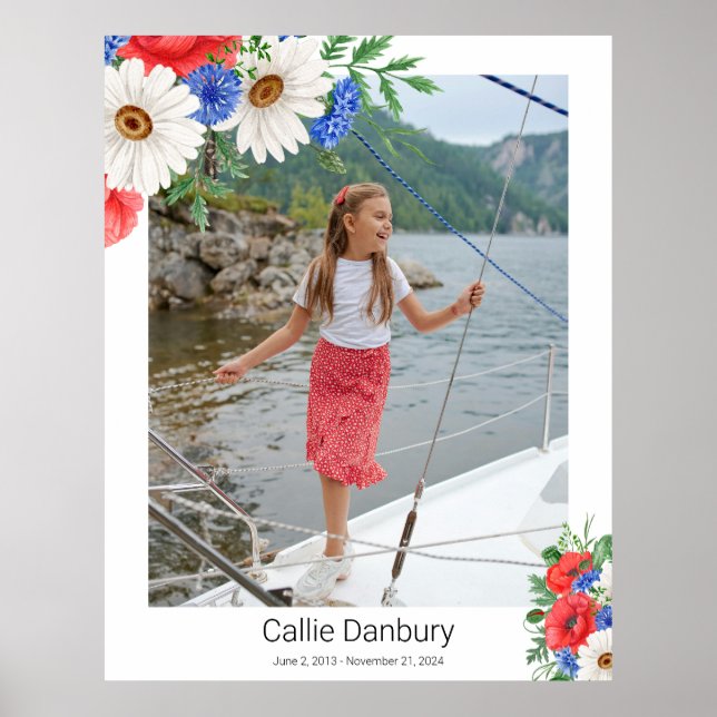 Poster Símbolo Funeral Azul Branco Vermelho (Frente)