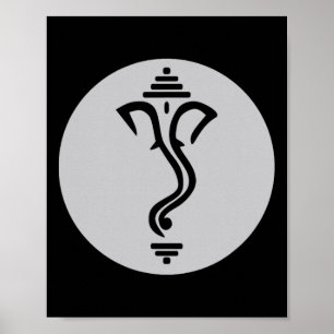 Poster Símbolo Ganesha Meditação Espiritual Índia Yoga
