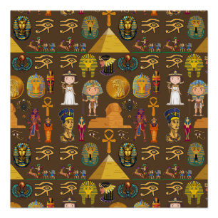 Pôster Símbolo Hieroglífico Antiguo Egípcio - Padrão