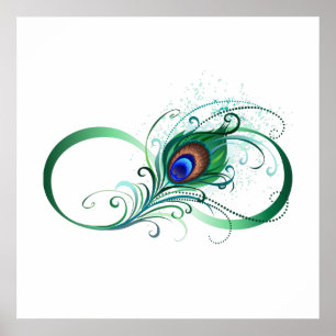 Poster Símbolo Infinito com Pavão