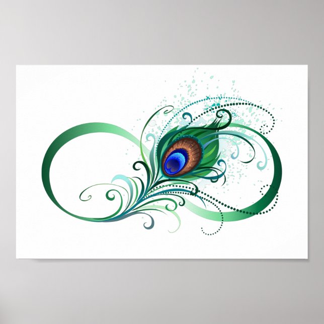 Poster Símbolo Infinito com Pavão (Frente)