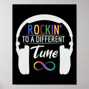 Poster Símbolo Infinito Do Autismo Rockin Para Uma Sinton