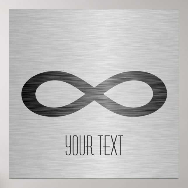 Pôster Símbolo infinito na textura falsa de metal por STa (Frente)