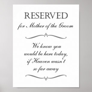 Poster Símbolo Memorial da Mãe do Groom Heaven