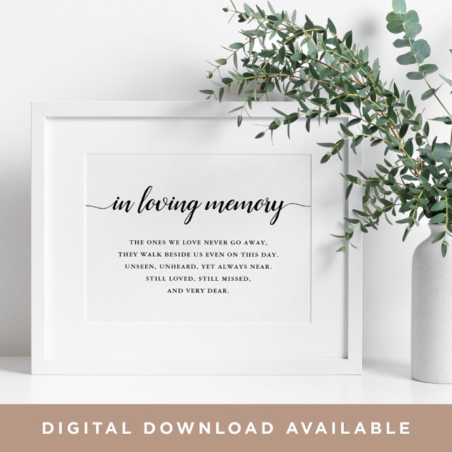 Poster Símbolo Memorial de Casamento de Caligrafia Branca (Criador carregado)