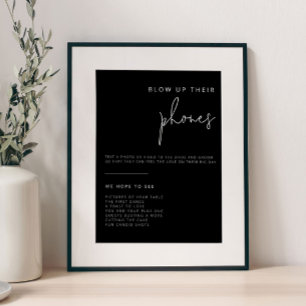 Poster Símbolo Memorial de Casamento Negro e Branco Editá