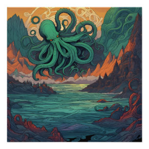 Pôster Símbolo Místico Cthulhu