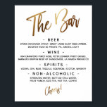 Poster Símbolo "O Bar" da Tipografia Simples<br><div class="desc">Esta coleção apresenta uma fonte casual, moderna e escrita à mão para criar palavras-chave e frases. Nesta peça, a tipografia gráfica sobrepõe-se simplesmente à leitura "O Bar" no topo e "Saúde" no fundo. As imagens foram embelezadas com um efeito de folha de ouro suave e suave. Use os campos modelo...</div>