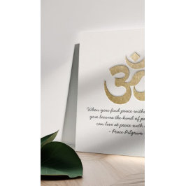 Poster Símbolo OM branco e Dourado Instrutor de Meditação