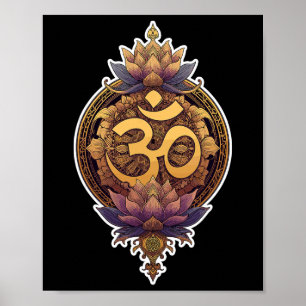 Poster Símbolo Om Espiritual Meditar Ioga Mantra Divino