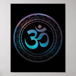 Poster Símbolo Om Ohm Aum Presente Espiritual de Ioga _2