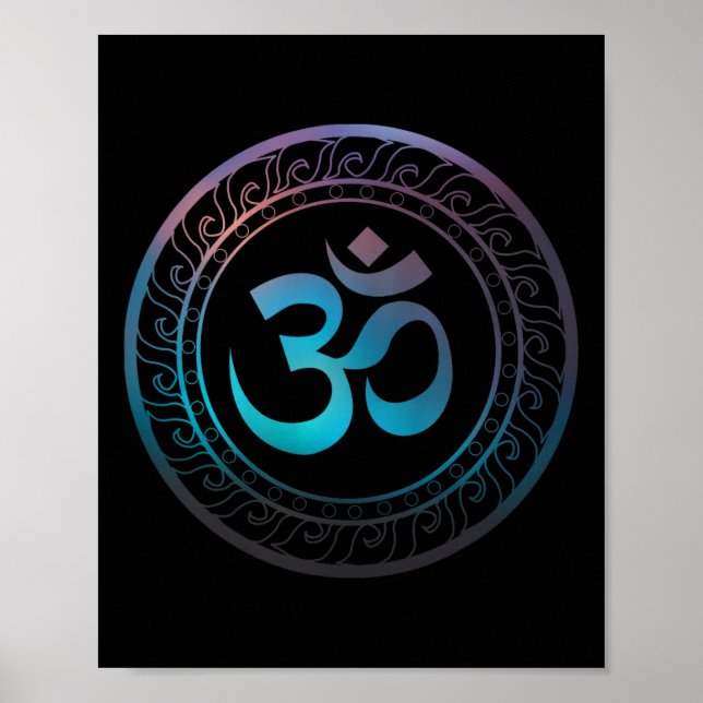 Poster Símbolo Om Ohm Aum Presente Espiritual de Ioga _2  (Frente)