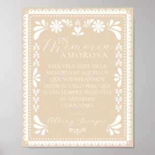 Poster Símbolo Papel Picado Esta Vela Arde Memoria Letrer