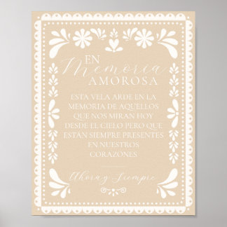 Poster Símbolo Papel Picado Esta Vela Arde Memoria Letrer