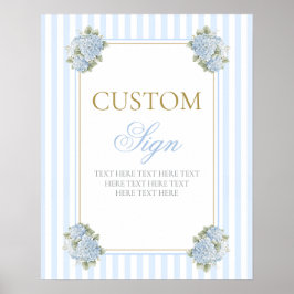 Poster Símbolo Personalizado da Hydrangea Azul