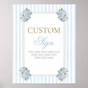 Poster Símbolo Personalizado da Hydrangea Azul